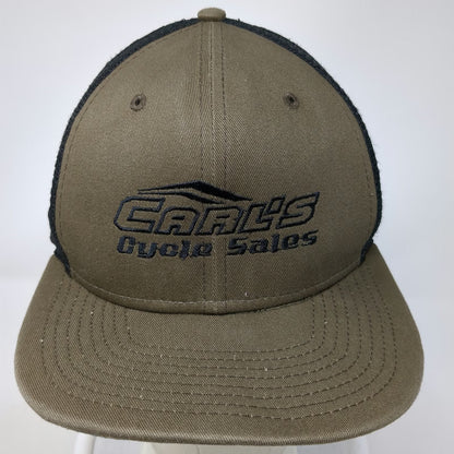 New Era Trucker Hat Brown Black One Size Carl's Cycle Sales Mesh Snapback 9FIFTY