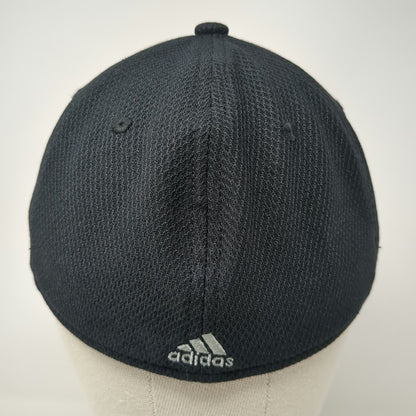 Adidas Baseball Cap Black M Fitted Performance Mesh Climalite Stretch Fit Hat