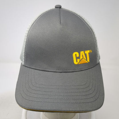 Caterpillar Trucker Hat Gray One Size CAT Logo Embroidered Mesh Back Snapback