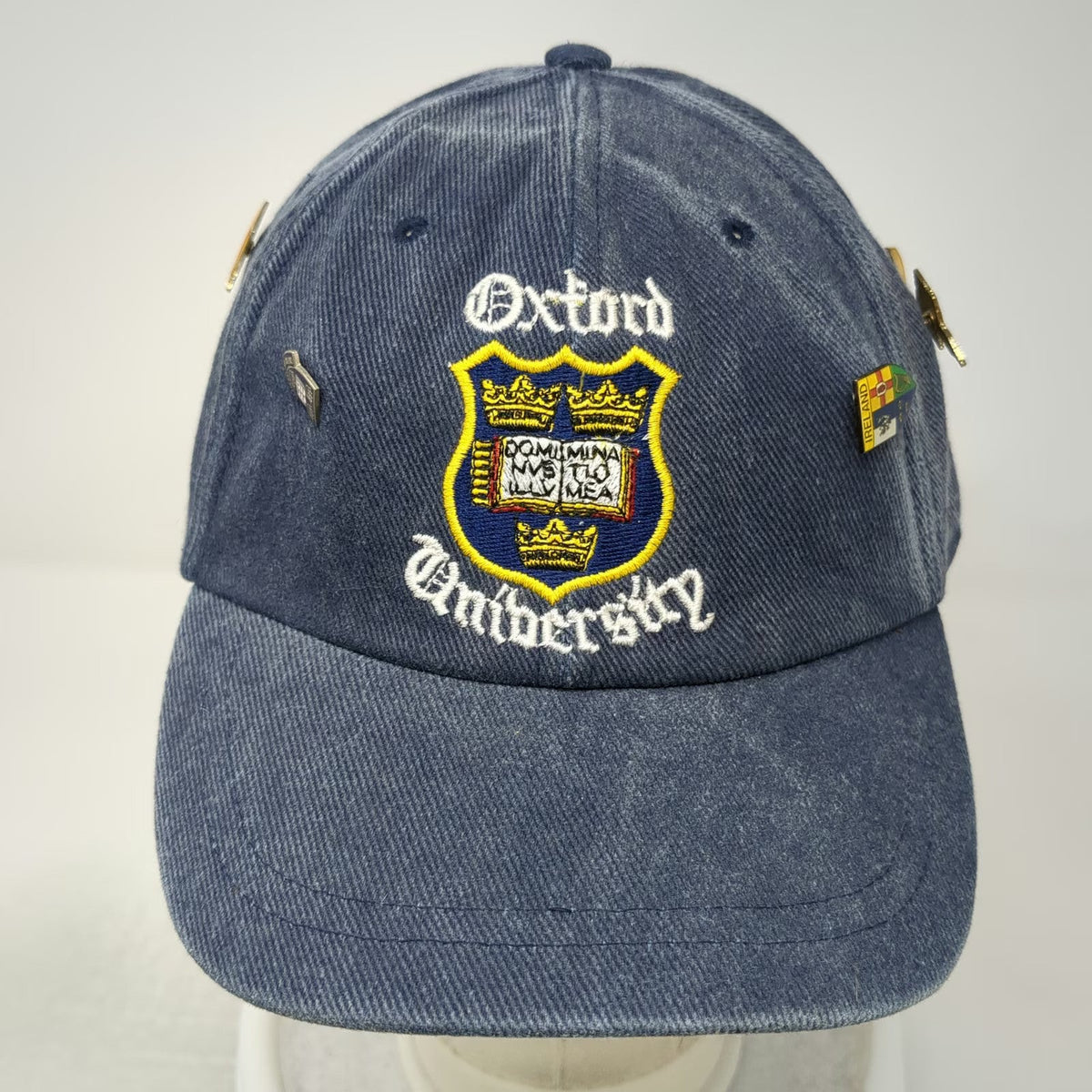 The Fellows Oxford University Blue One Size Baseball Cap Travel Pins Crest Hat