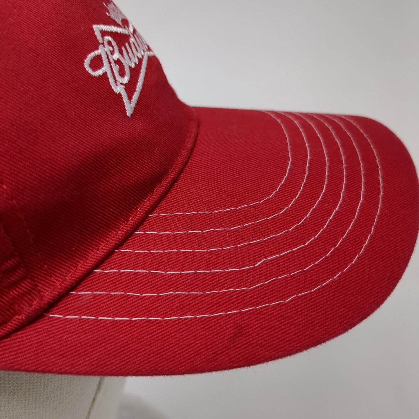 Budweiser Strapback Hat Red OSFA Adjustable Embroidered K-Products