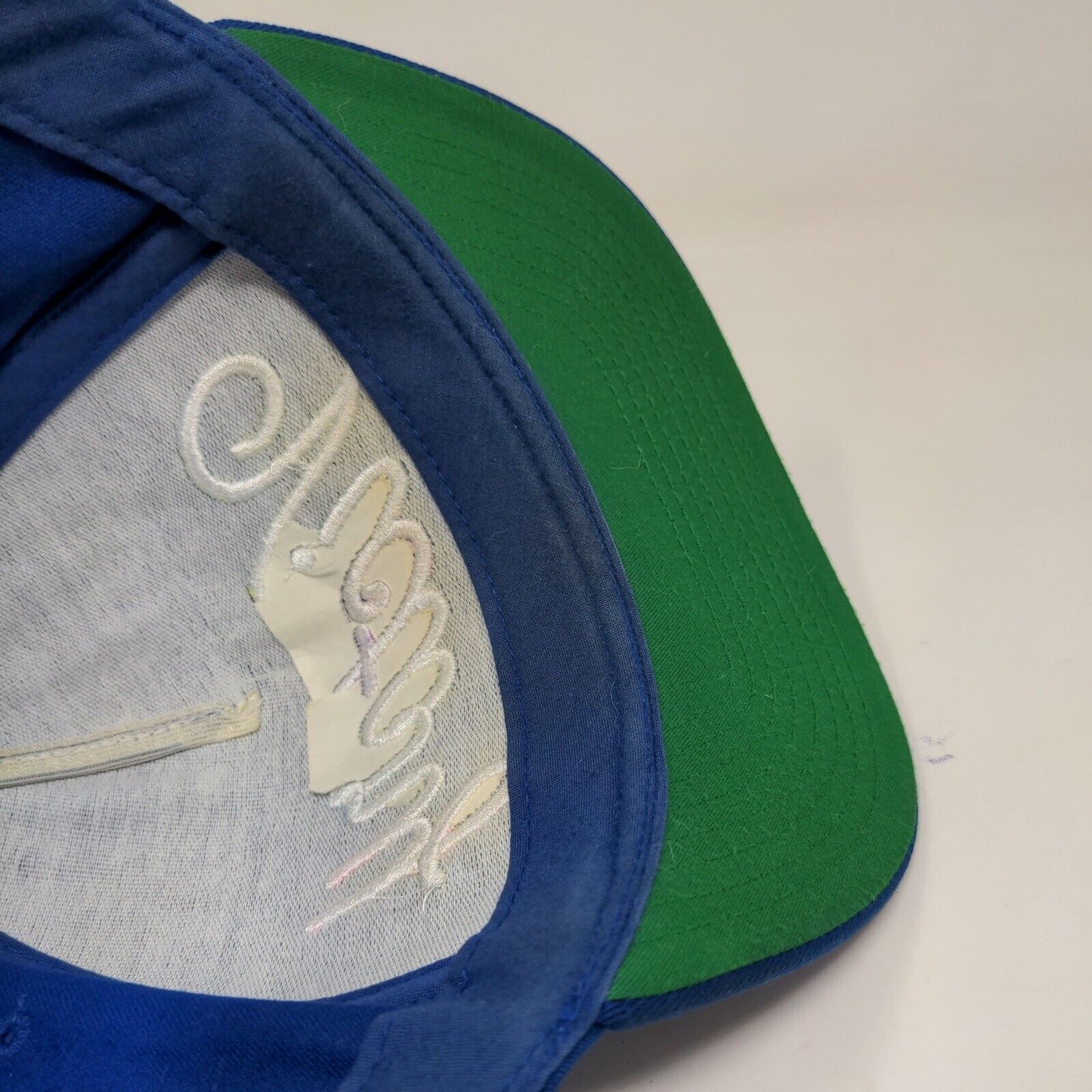Yupoong Men's Snapback Hat Blue Embroidered Victory Logo Colorful Cotton