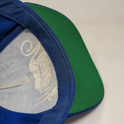 Yupoong Men's Snapback Hat Blue Embroidered Victory Logo Colorful Cotton