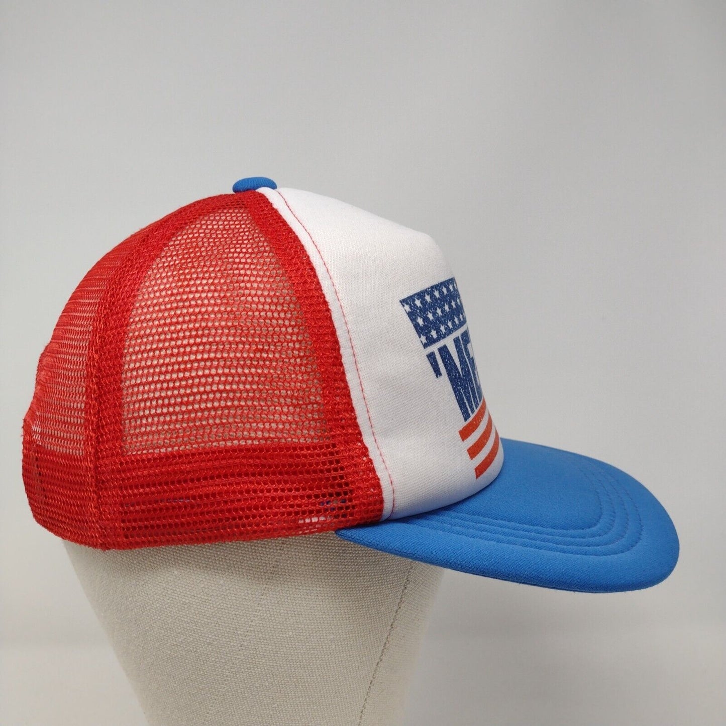 'Merica Flag Snapback Mesh Back Trucker Hat Multi OSFA Colorblock