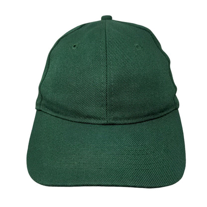 Unbranded Strapback Hat Green One Size Adjustable 6 Panel Solid Blank