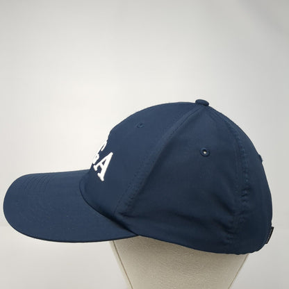 AJGA Strapback Hat Blue One Size Solid Adjustable Embroidered Imperial