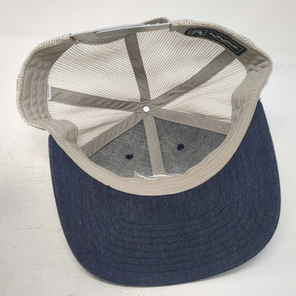 Richardson Trucker Hat Blue L Mesh Snapback Denim Crown 115 White Embroidered