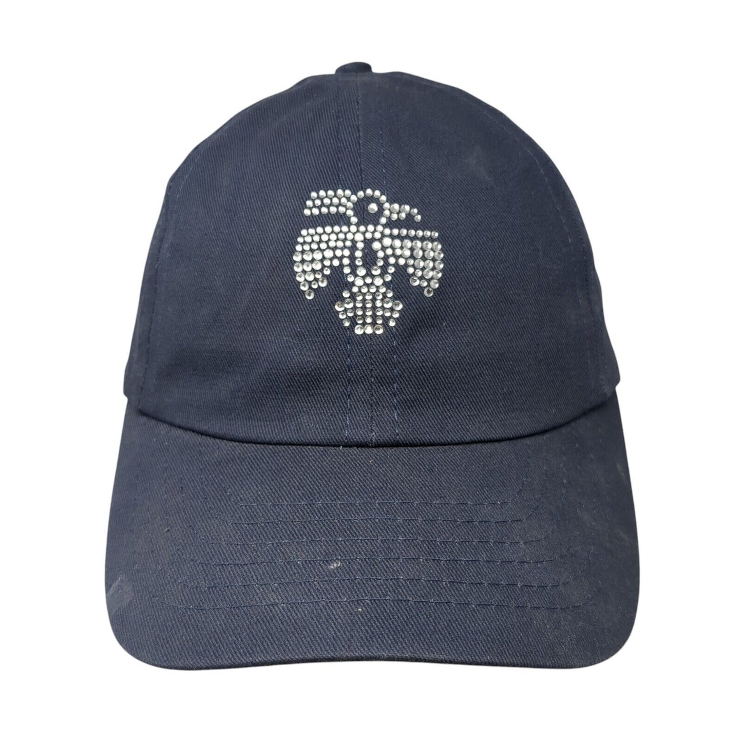 High Spirits Bling Strapback Hat Blue One Size Adjustable Rhinestone