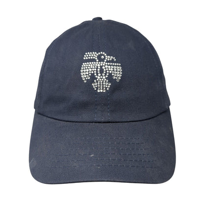 High Spirits Bling Strapback Hat Blue One Size Adjustable Rhinestone