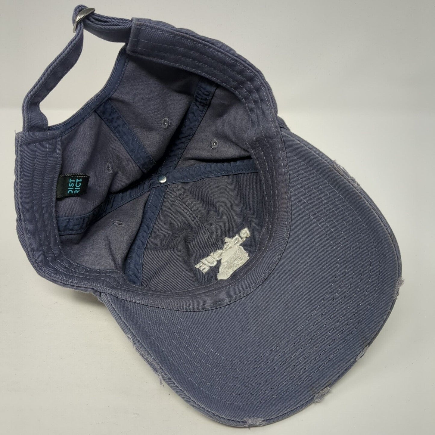 Rescue Proud Slideback Baseball Cap Blue One Size Adjustable Distressed District