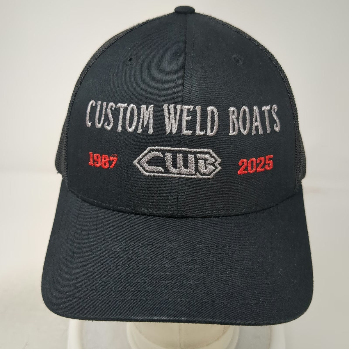 Richardson Trucker Hat Black One Size Custom Weld Boats 1987 2025 Mesh Snapback