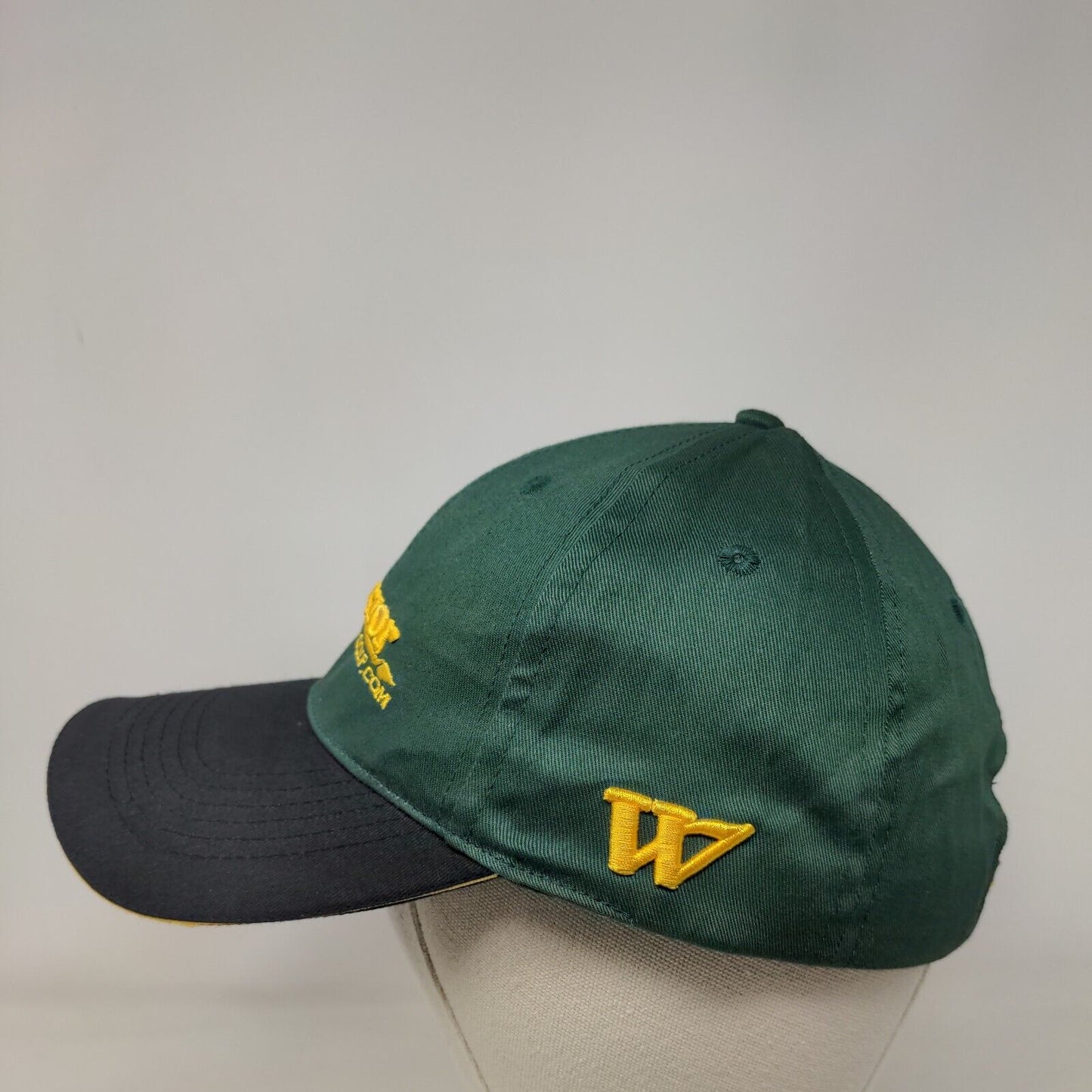Warrior Custom Golf .Com Strapback Hat Green One Size Adjustable Embroidered