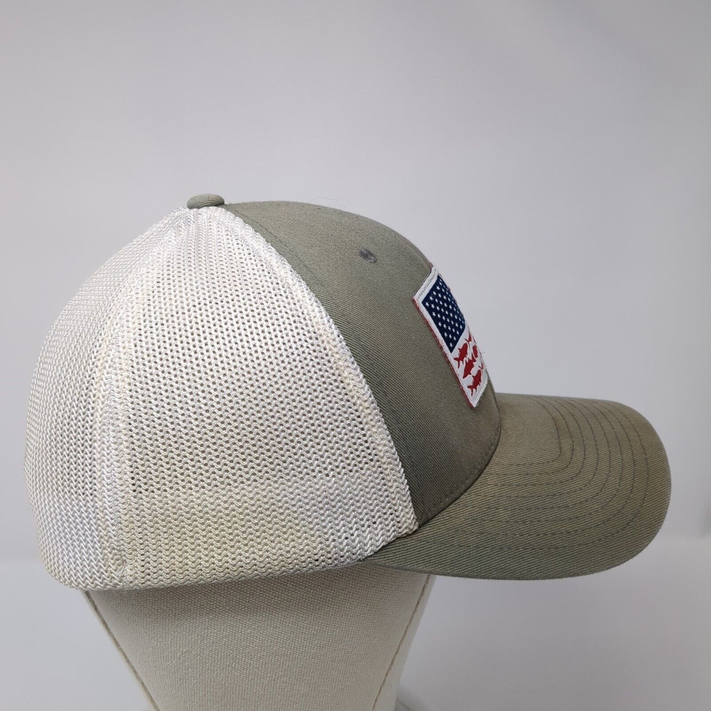 Columbia Fish Flag Fitted Trucker Hat Gray One Size Adjustable Patriotic Mesh