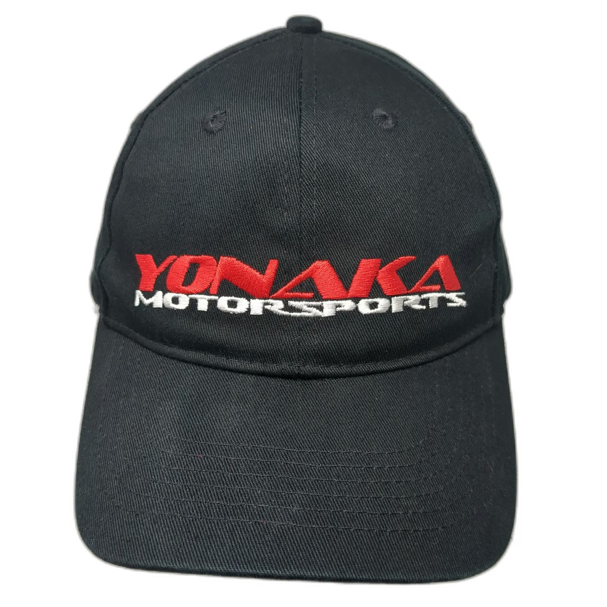 Yonaka Motorsports Baseball Cap Black One Size Strapback Red White Logo Hat