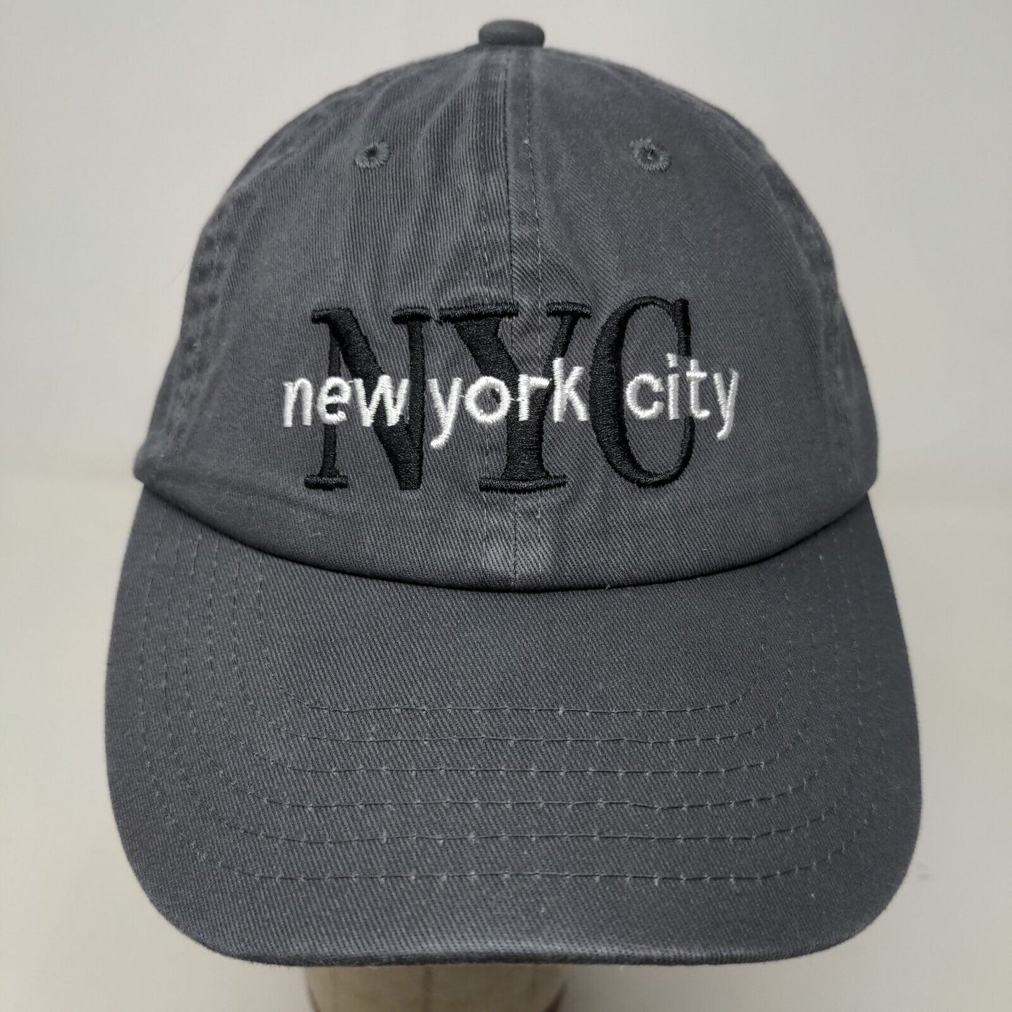 E by Elidan Men's Slideback Hat Gray Embroidered New York City Logo Cotton