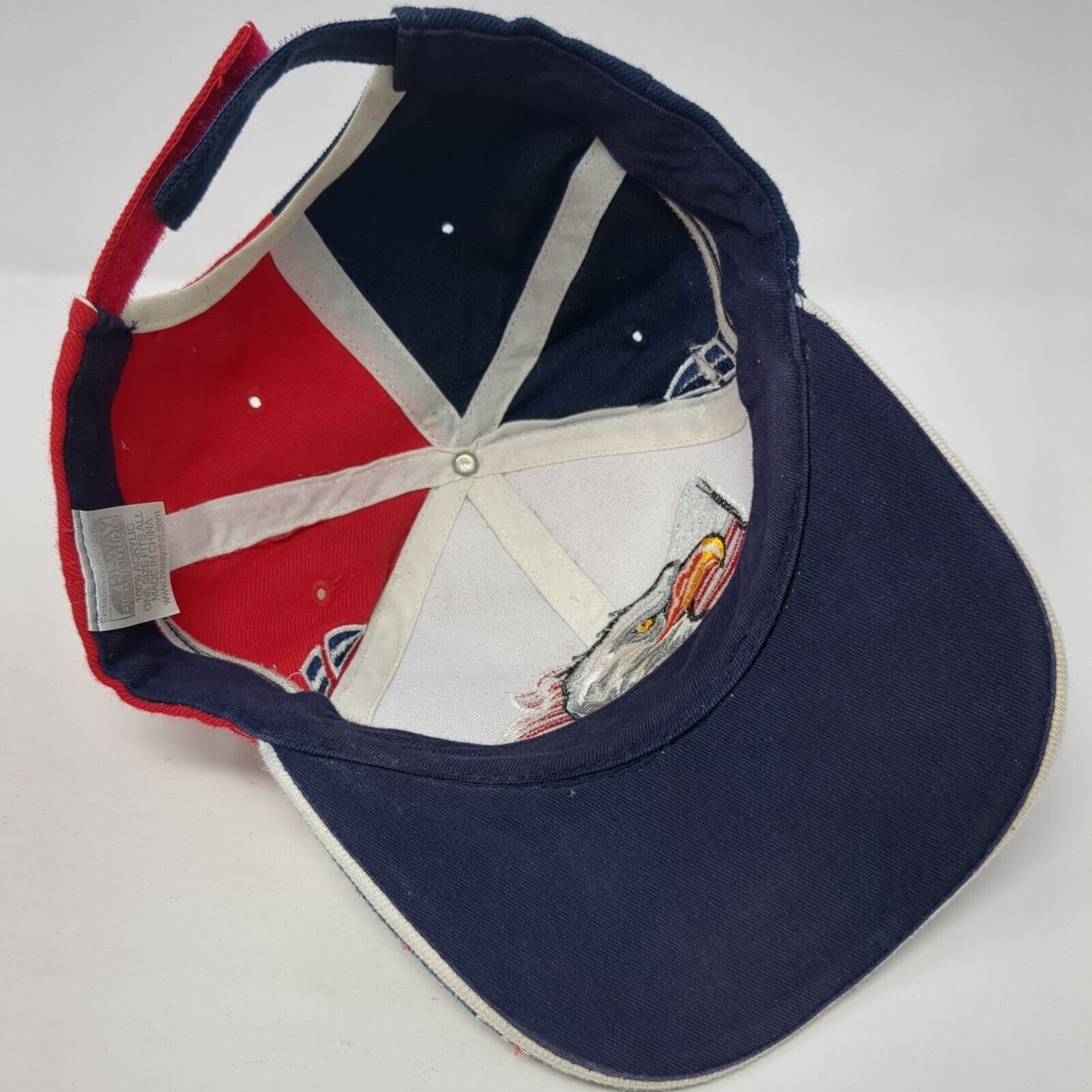 USA Flag Eagle Strapback Hat Multi One Size Adjustable Colorblock