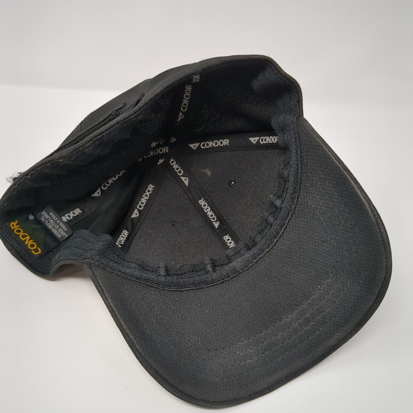 Condor Warrior Fitted Hat Black L/XL Stretch Solid 6 Panel Outdoor