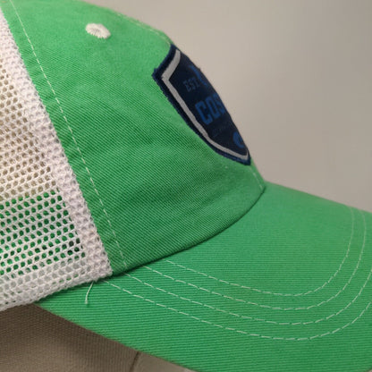 Costa Strapback Mesh Back Trucker Hat Green One Size Embroidered Colorblock
