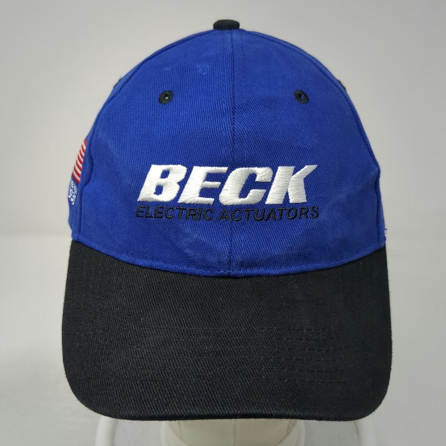Beck Electric Actuators American Flag Blue Baseball Hat Size L Fitted Stretch
