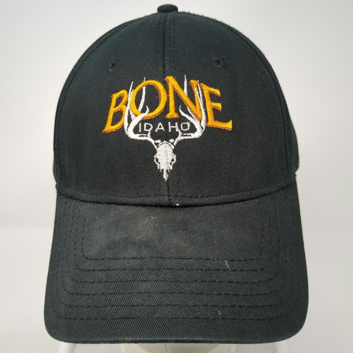 OTTO Baseball Cap Black One Size Bone Idaho Deer Skull Hunting Strapback Hat