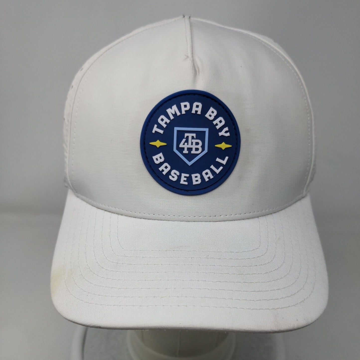 Tampa Bay Baseball Snapback Hat White One Size Breathable Zapped Blackhawk