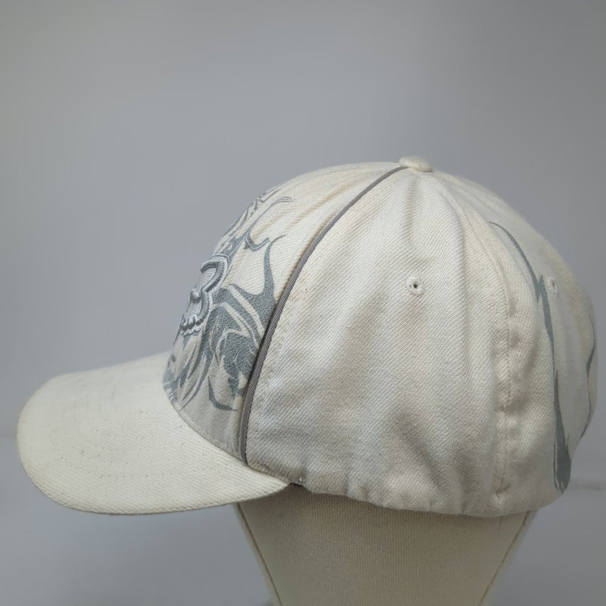 Fox Baseball Cap White M Flexfit Tribal Graphic Embroidered Logo Hat Motocross