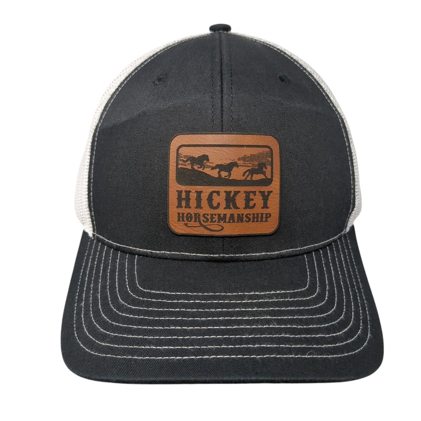 Hickey Horsemanship Snapback Trucker Hat Black One Size Mesh Back