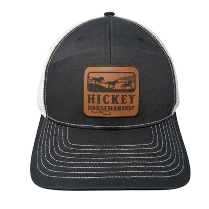 Hickey Horsemanship Snapback Trucker Hat Black One Size Mesh Back