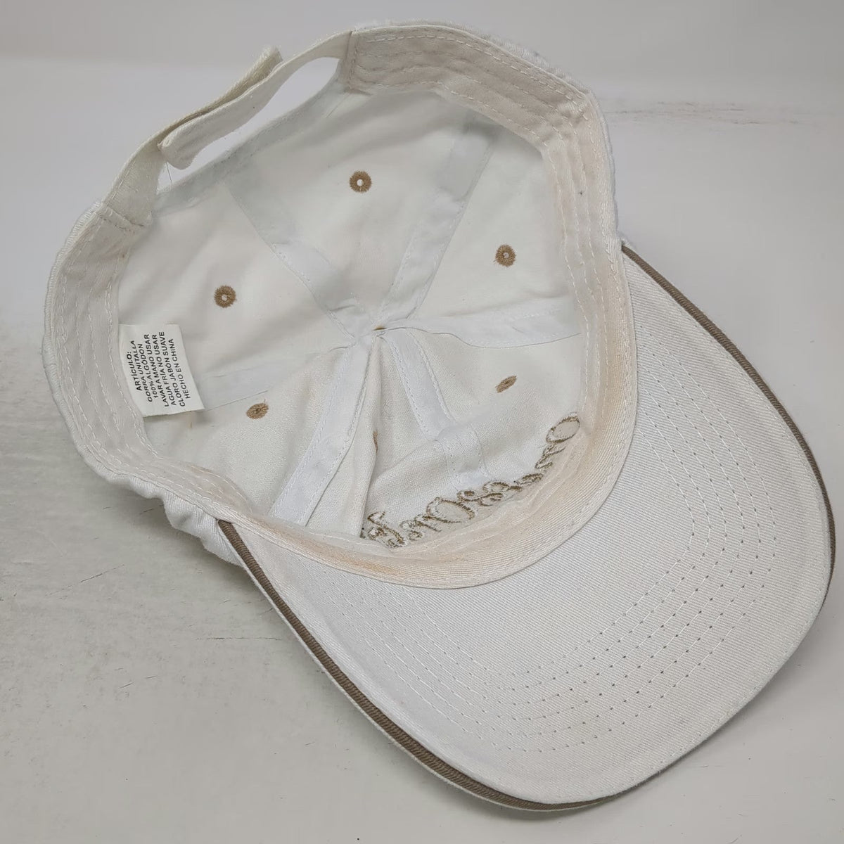One & Only Palmilla Los Cabos Mexico White Baseball Cap One Size Strapback Hat