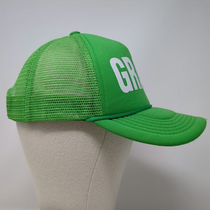 bdvibez Grass Green White One Size Trucker Hat Snapback Mesh 5 Panel Rope Foam