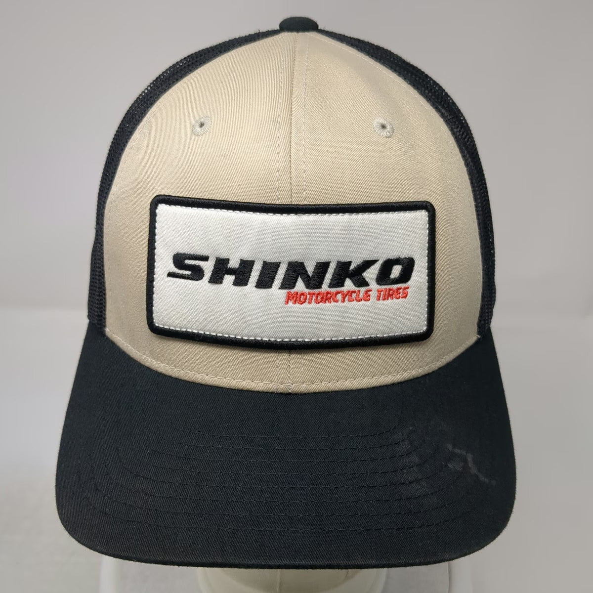 Shinko Trucker Hat Black One Size Motorcycle Tires Mesh Back Logo Patch Snapback