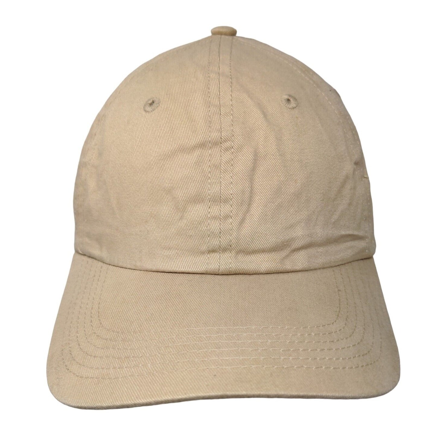 Living With It Aventis Strapback Hat Tan One Size Embroidered Adjustable