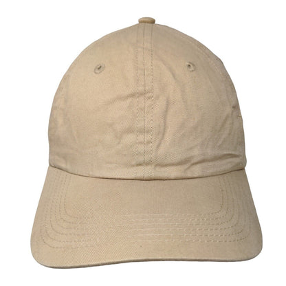 Living With It Aventis Strapback Hat Tan One Size Embroidered Adjustable