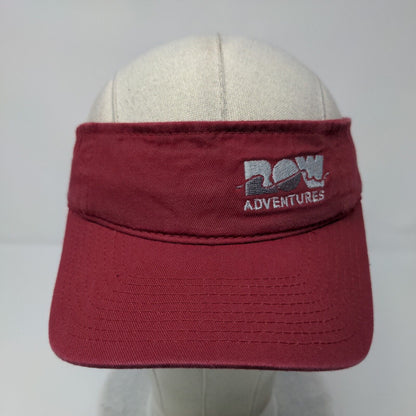 Row Adventures Strapback Visor Hat Red OSFM Adjustable Embroidered