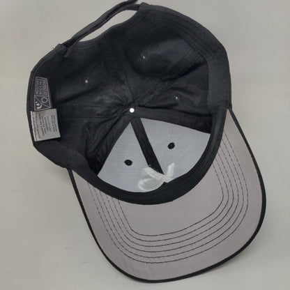Y6 Strapback Hat Black OSFM Embroidered Moisture Wicking UV Coating