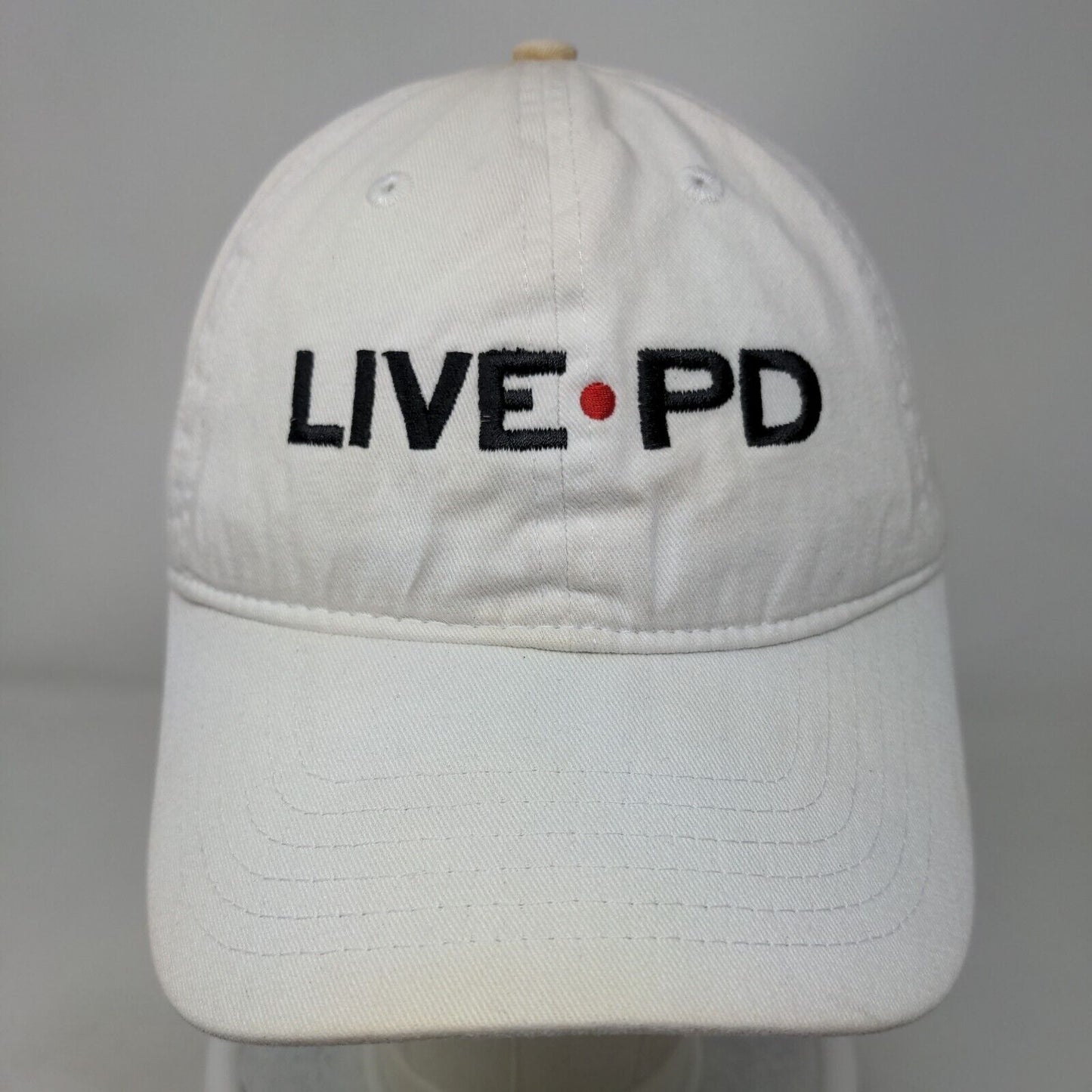LIVE PD Slideback Hat Cream One Size Embroidered Adjustable 6 Panel