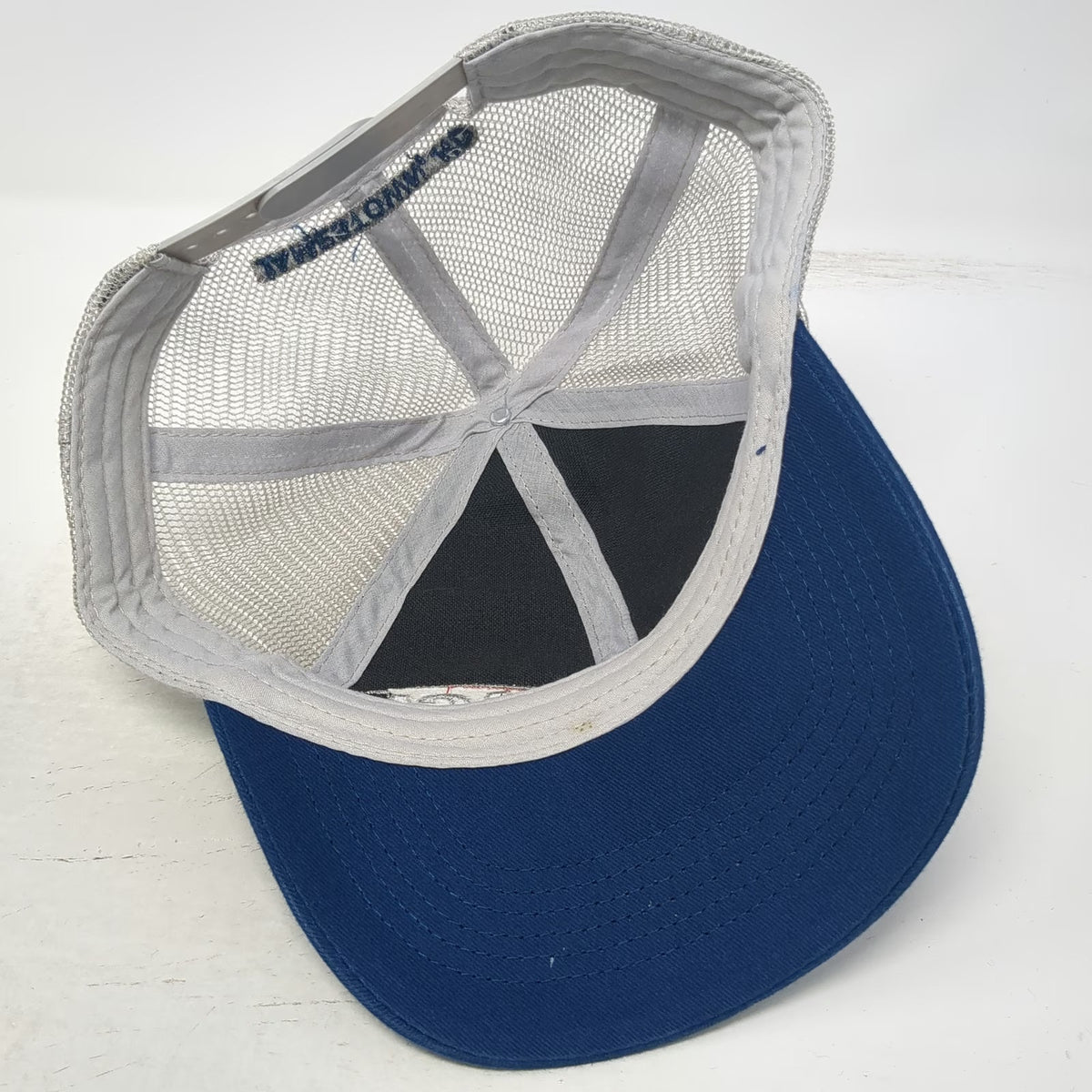 Trucker Hat Blue One Size Snapback Mesh USA Flag Jamestown ND Stars Agri-Cover