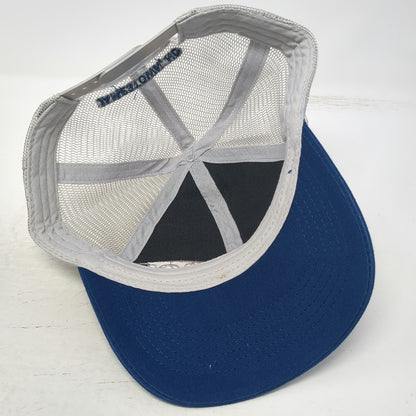 Trucker Hat Blue One Size Snapback Mesh USA Flag Jamestown ND Stars Agri-Cover