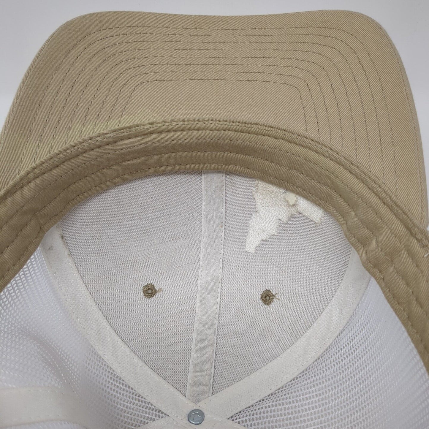 Idaho Snapback Mesh Back Trucker Hat Tan One Size Embroidered 6 Panel