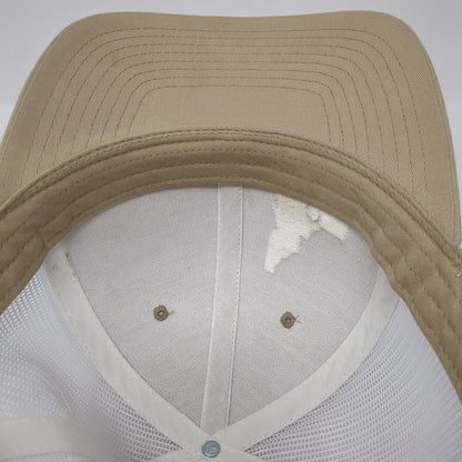 Idaho Snapback Mesh Back Trucker Hat Tan One Size Embroidered 6 Panel