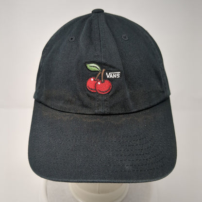 Vans Red Cherry Slideback Hat Black OSFA Adjustable Embroidered 6 Panel