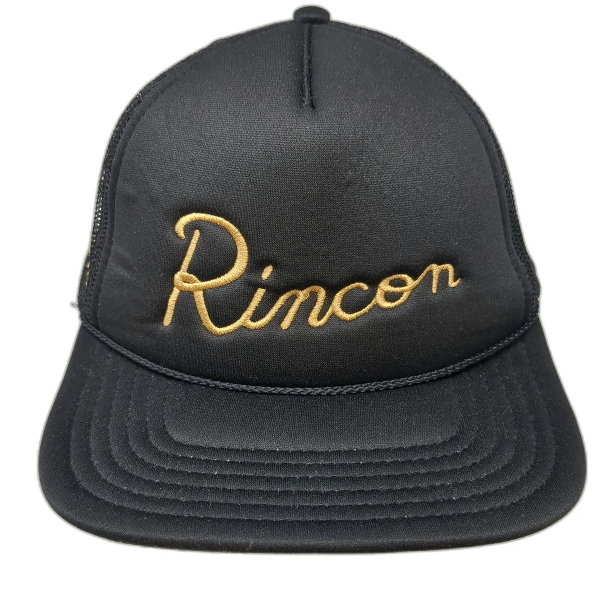 OTTO Trucker Hat Black Gold One Size Rincon The Cove Snapback Mesh Back hat