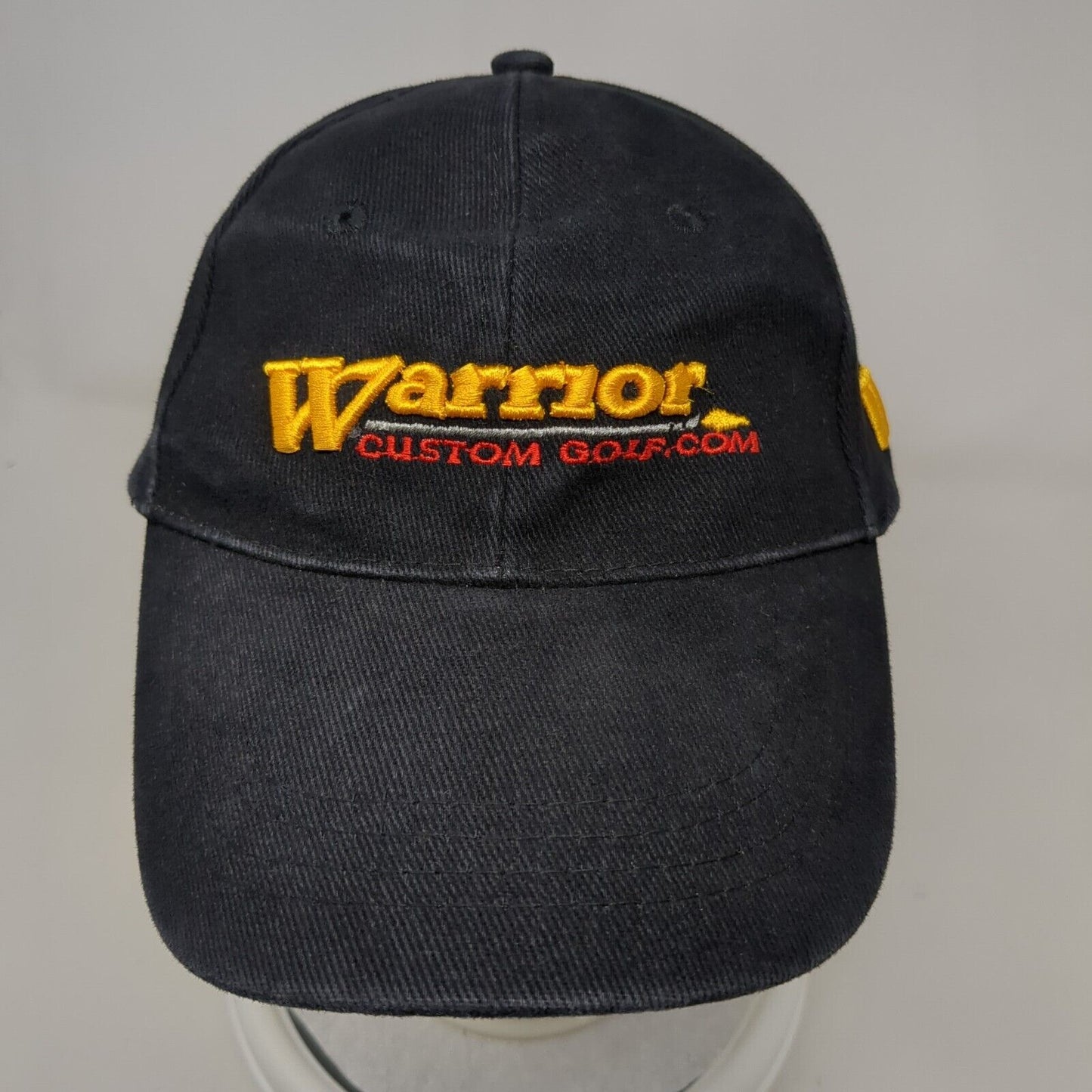 Warrior Custom Golf.com Strapback Hat Black OSFA Adjustable Embroidered