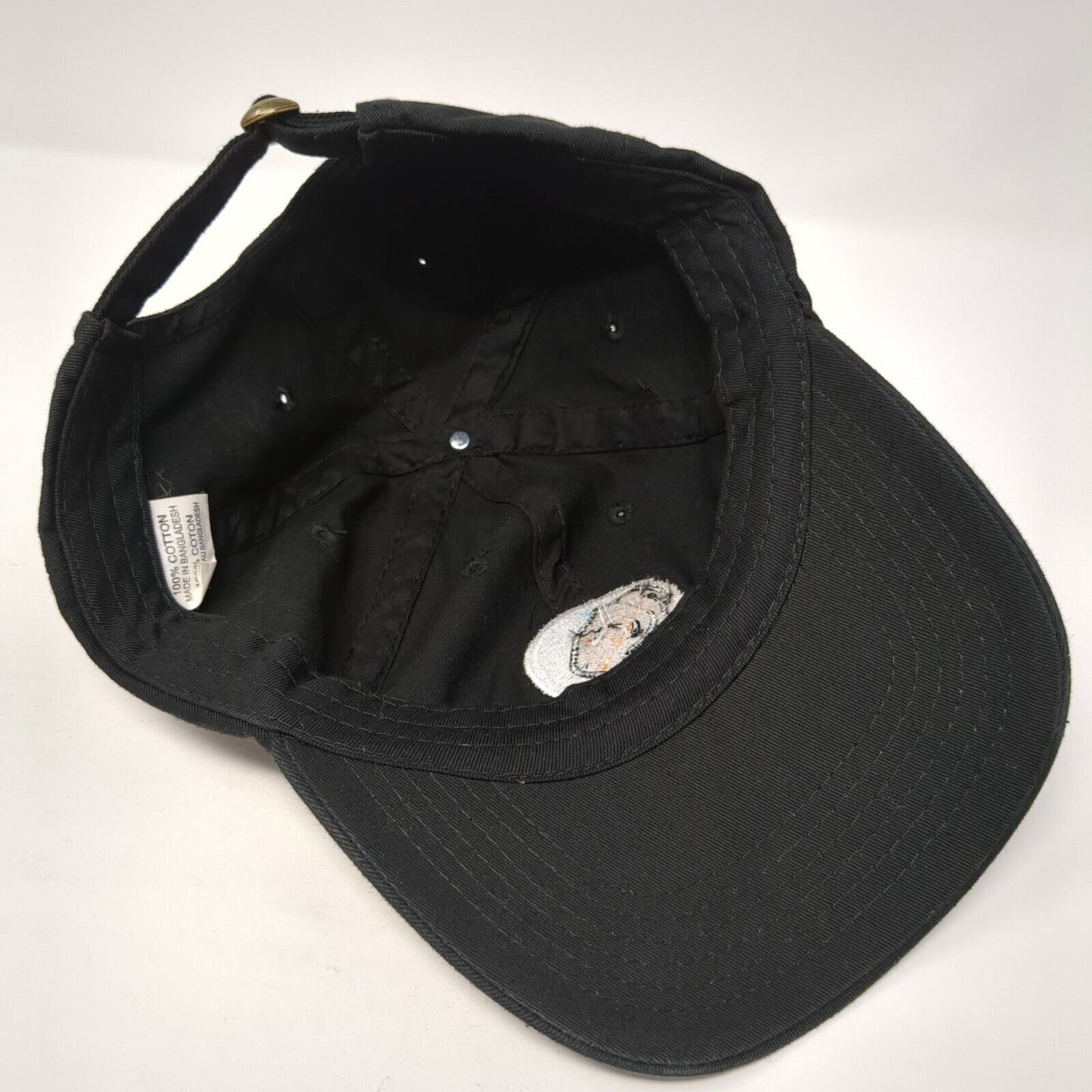 Unbranded Slideback Hat Black One Size Adjustable Embroidered 6 Panel Cotton