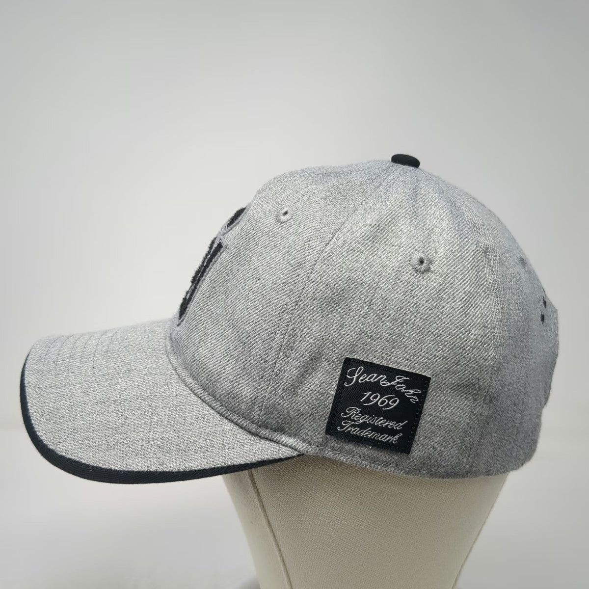 Sean John Baseball Cap Gray One Size Interlocking SJ Logo Slideback Strap Hat