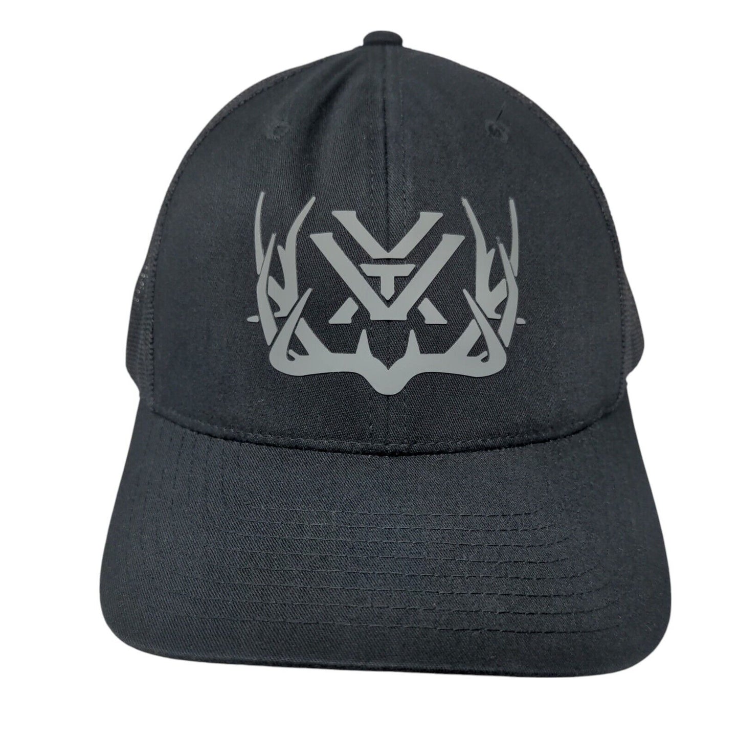 Vortex Snapback Mesh Back Trucker Hat Black OSFA Solid Adjustable