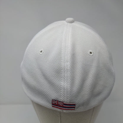Golf Kona Fitted Hat White One Size Embroidered Hawaiian Headwear