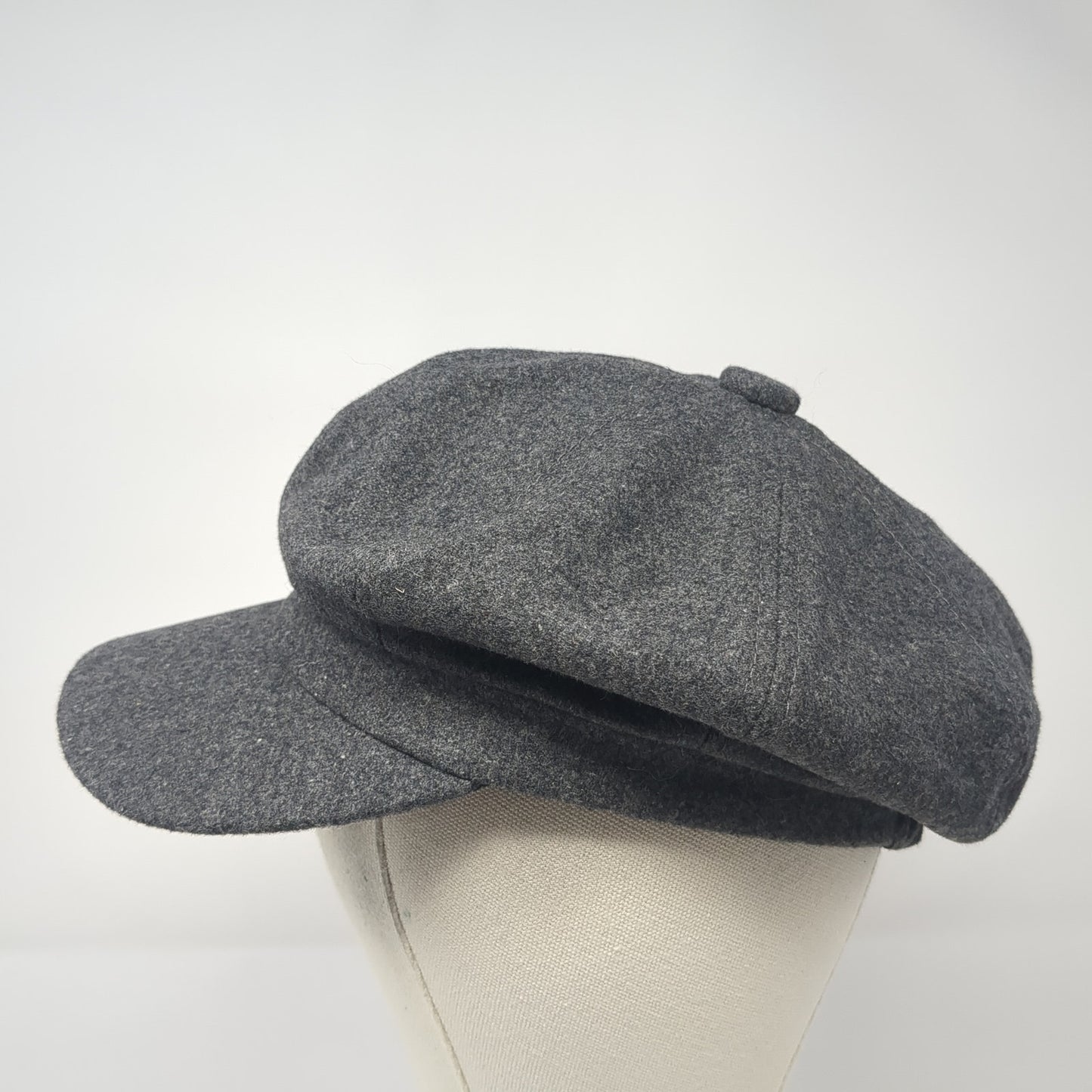 Unbranded Fitted Stretch Newsboy Cap Gray One Size Wool Blend Blank
