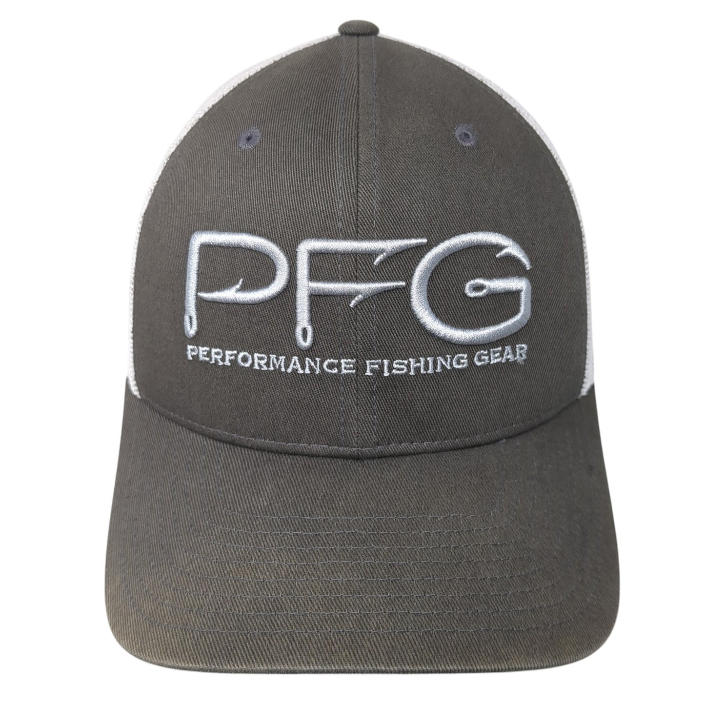 PFG Performance Fishing Gear Snapback Trucker Hat Gray One Size Mesh Back