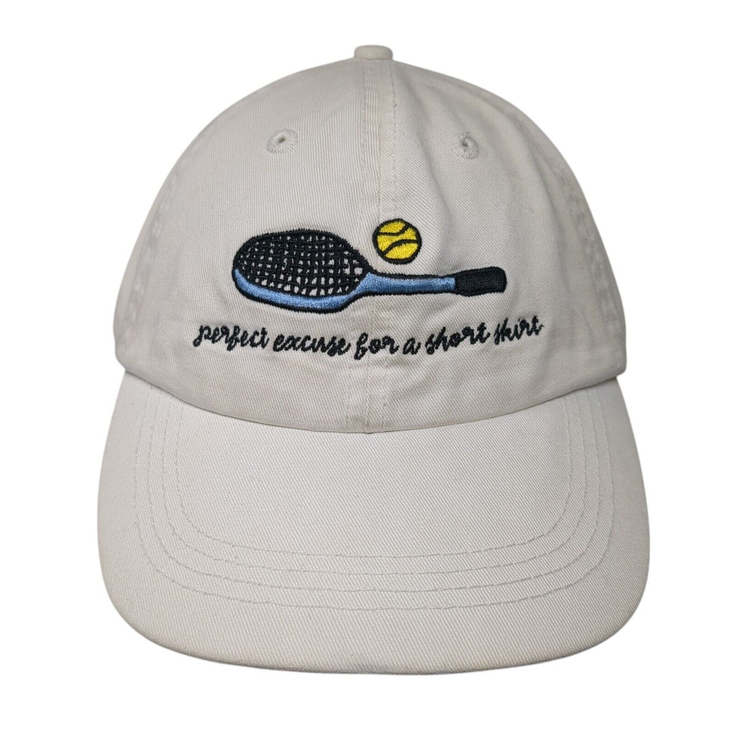 Perfect Excuse For A Short Skirt Slideback Hat White OS Adjustable Embroidered